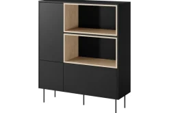 DESIN KOMODA WYSOKA 120 2D1SZ - czarny mat / dąb nagano