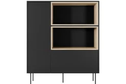 DESIN KOMODA WYSOKA 120 2D1SZ - czarny mat / dąb nagano