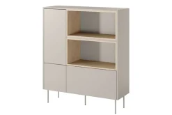 DESIN KOMODA WYSOKA 120 2D1SZ - cashmere / dąb nagano