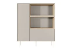 DESIN KOMODA WYSOKA 120 2D1SZ - cashmere / dąb nagano