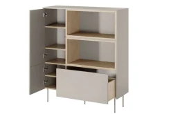 DESIN KOMODA WYSOKA 120 2D1SZ - cashmere / dąb nagano