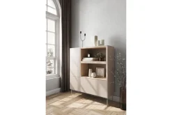 DESIN KOMODA WYSOKA 120 2D1SZ - cashmere / dąb nagano