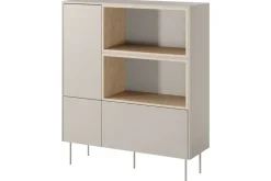 DESIN KOMODA WYSOKA 120 2D1SZ - cashmere / dąb nagano