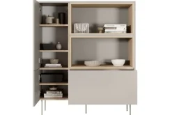 DESIN KOMODA WYSOKA 120 2D1SZ - cashmere / dąb nagano
