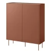 DESIN KREDENS 120 2D2SZ - ceramic red / dąb nagano