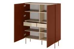 DESIN KREDENS 120 2D2SZ - ceramic red / dąb nagano