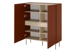 DESIN KREDENS 120 2D2SZ - ceramic red / dąb nagano