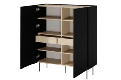 DESIN KREDENS 120 2D2SZ - czarny mat / dąb nagano