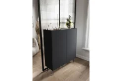 DESIN KREDENS 120 2D2SZ - czarny mat / dąb nagano