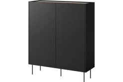 DESIN KREDENS 120 2D2SZ - czarny mat / dąb nagano