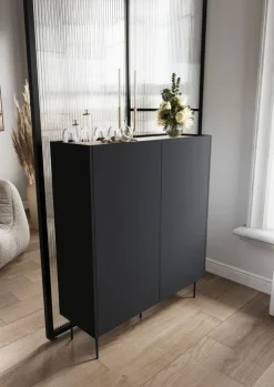 DESIN KREDENS 120 2D2SZ - czarny mat / dąb nagano
