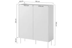DESIN KREDENS 120 2D2SZ - czarny mat / dąb nagano