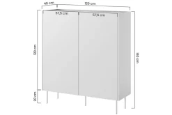 DESIN KREDENS 120 2D2SZ - oliwka / dąb nagano