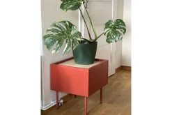 DESIN SZAFKA NOCNA 45 1SZ - ceramic red / dąb nagano