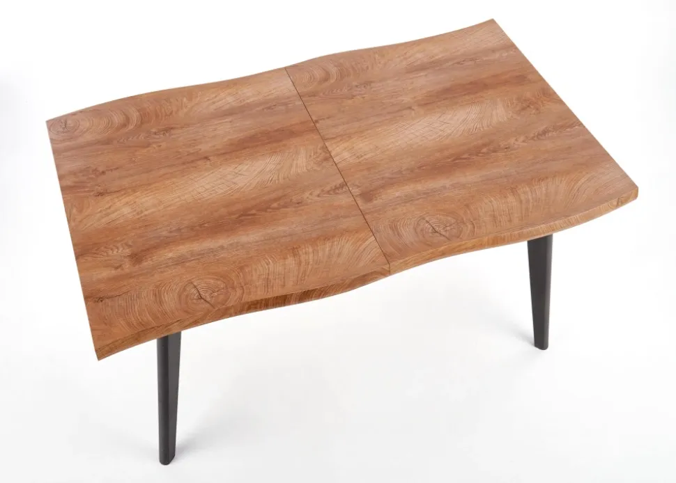 DICKSON stół rozkładany 120-180/80 cm, blat - naturalny, nogi - czarny (2p=1szt)1 sztuka