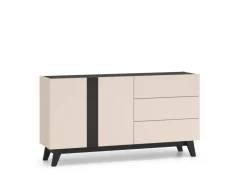 Duża kaszmirowa komoda Freshion 03 cashmere/czarny - komoda 2D3S