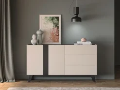Duża kaszmirowa komoda Freshion 03 cashmere/czarny - komoda 2D3S