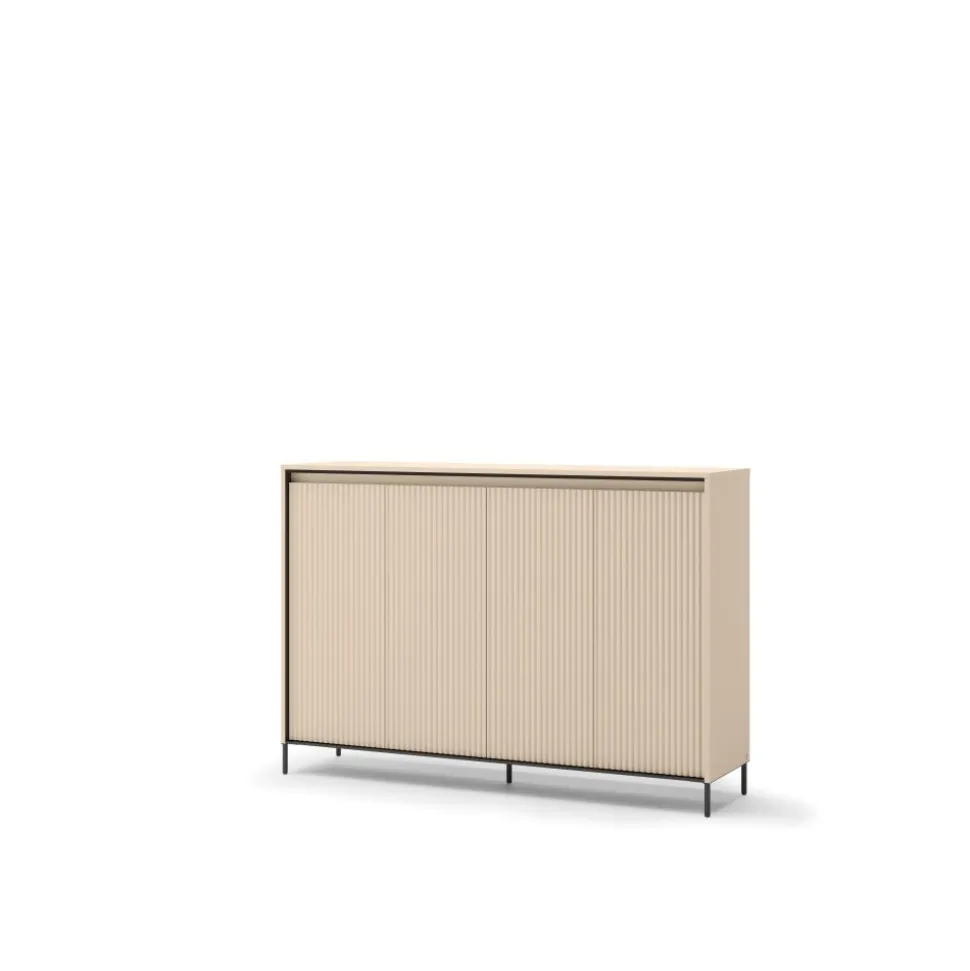 Duża komoda do garderoby z LED Lenart TREND TG-04 Beż piaskowy + czarny