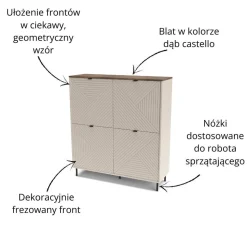 Duża komoda ryflowana EVO 2D kaszmir / dąb castello EO-01