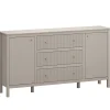 Duża komoda ryflowana, skandynawska kolor taupe lamele KLEO KL-03
