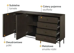 Duża komoda z lamelami Lenart Piemonte PE-07