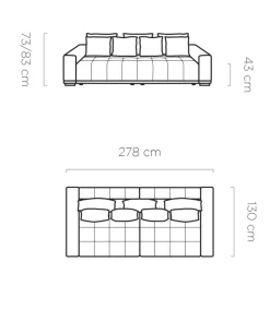 Duża sofa rozkładana z poduszkami Wersal Motta Bigsofa