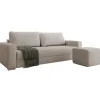 Duża sofa rozkładana z poduchami z pufą Hauss Hermes
