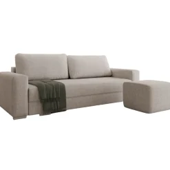 Duża sofa rozkładana z poduchami z pufą Hauss Hermes