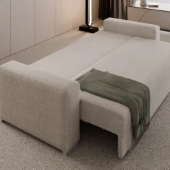 Duża sofa rozkładana z poduchami z pufą Hauss Hermes
