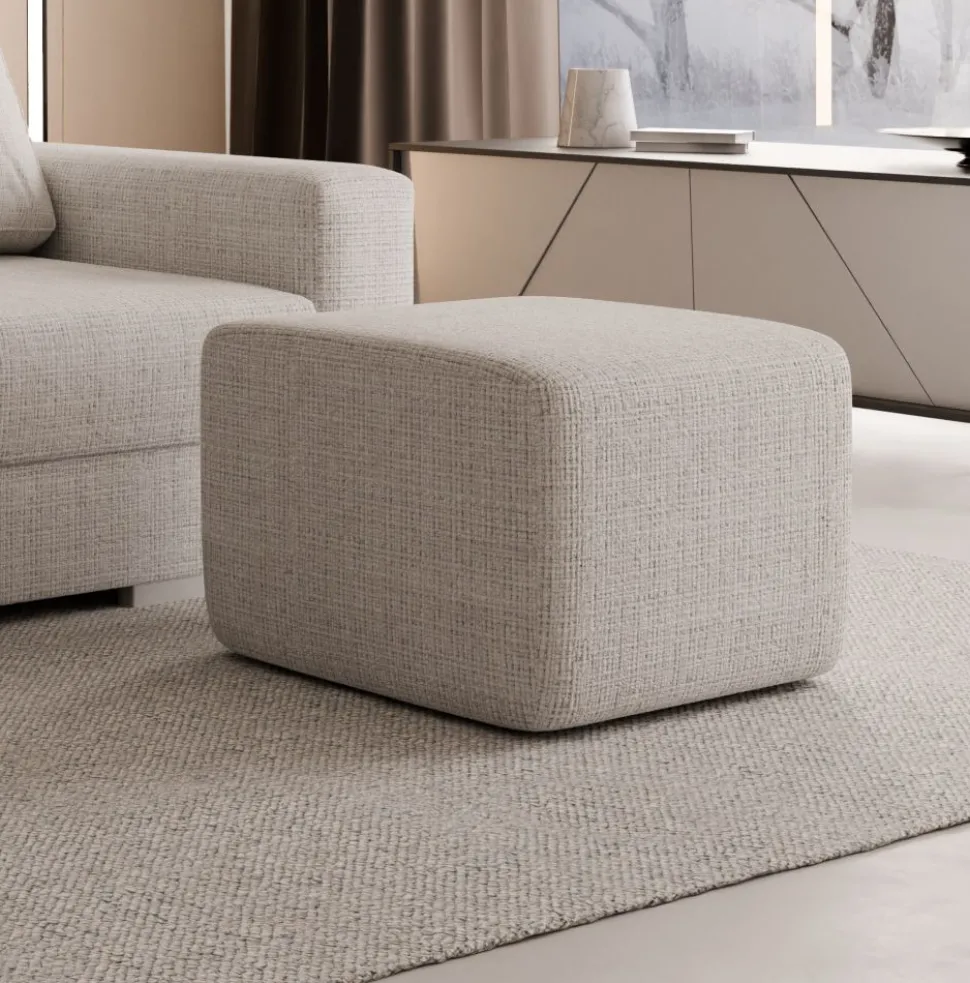 Duża sofa rozkładana z poduchami z pufą Hauss Hermes