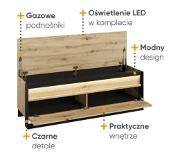 Duża szafka na buty Lenart Quant QG-04 dąb artisan