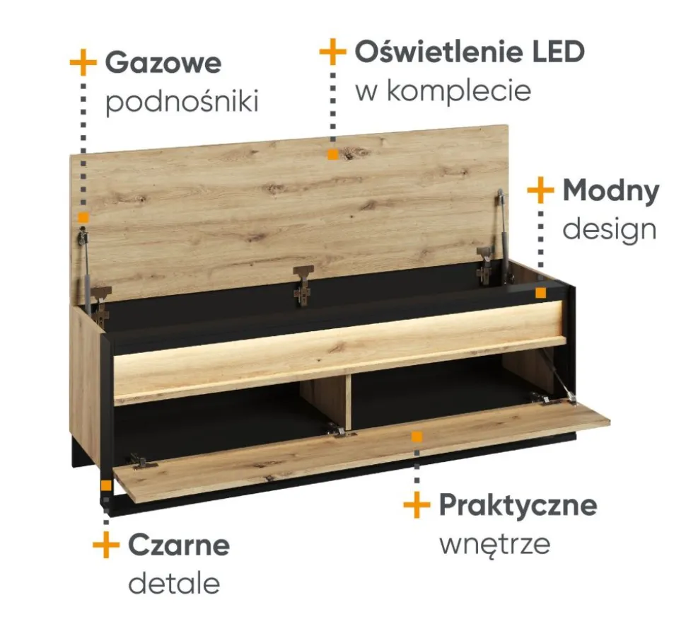 Duża szafka na buty Lenart Quant QG-04 dąb artisan