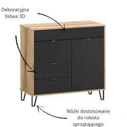 Dwudrzwiowa komoda z szufladami Bellano 2D2S