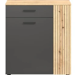 Dwudrzwiowa komoda z szufladą Komoda Esteban 2D1S grafit / dąb evok
