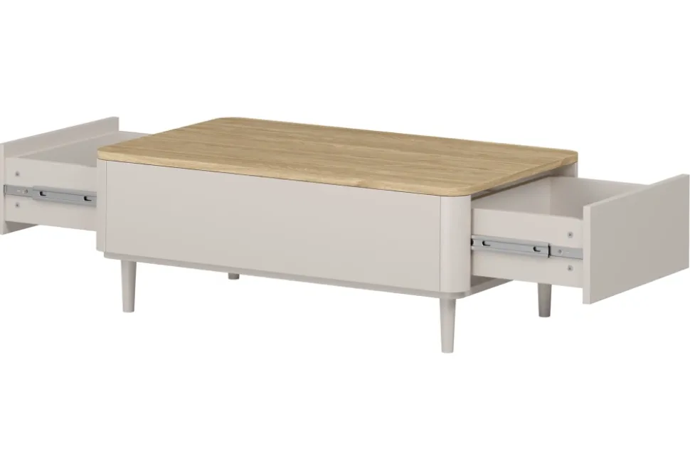 ELIVO ŁAWA 100 2SZ - cashmere / dąb olejowany / nogi cashmere