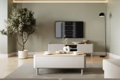 ELIVO ŁAWA 100 2SZ - cashmere / dąb olejowany / nogi cashmere