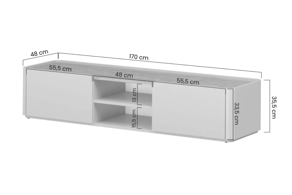 ELIVO RTV 170 1K1SZ - cashmere / dąb olejowany