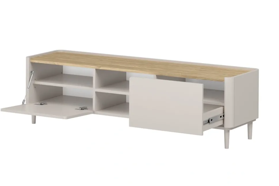 ELIVO RTV 170 1K1SZ - cashmere / dąb olejowany / nogi cashmere