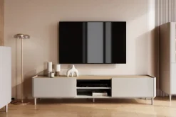 ELIVO RTV 220 1K1SZ - cashmere / dąb olejowany / nogi cashmere