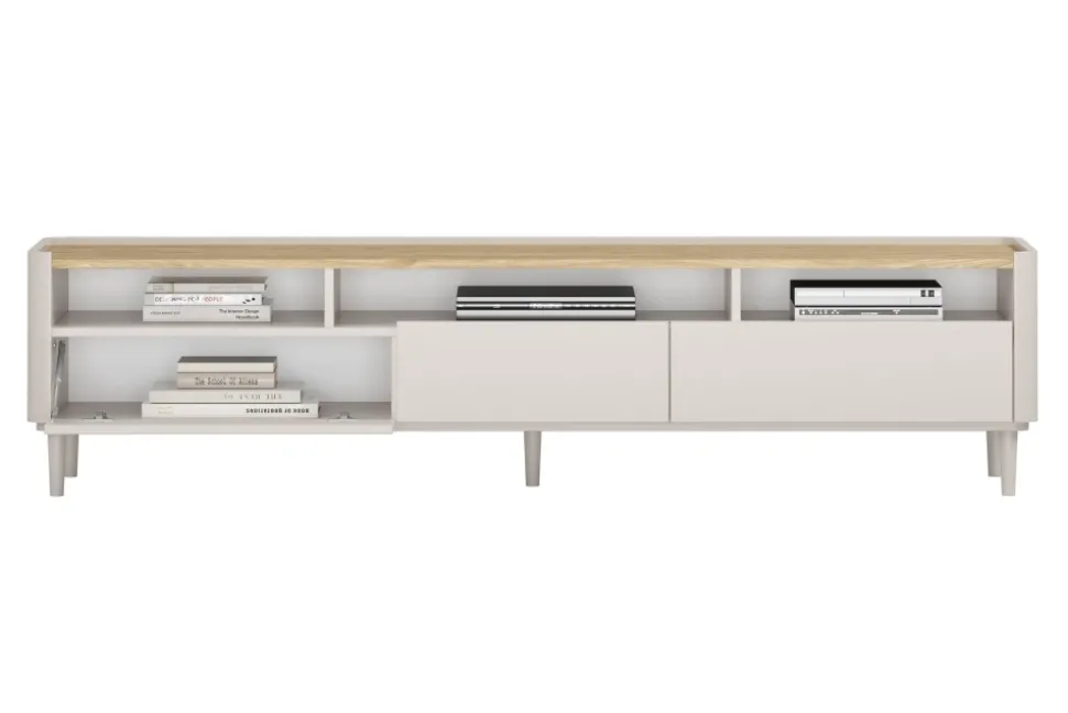 ELIVO RTV 200 1K2SZ - cashmere / dąb olejowany / nogi cashmere