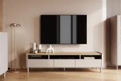ELIVO RTV 200 1K2SZ - cashmere / dąb olejowany / nogi cashmere