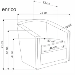 ENRICO fotel wypoczynkowy, zielony (1p=1szt)1 sztuka