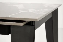 FELIX stół rozkładany, blat - popielaty marmur, nogi - czarny (2p=1szt)1 sztuka