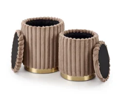 FIDO zestaw 2 puf, cappuccino / złoty (1p=1kpl)1 sztuka