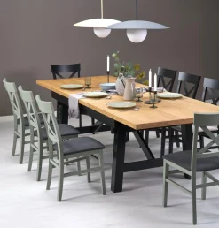 FIESTA stół rozkładany 200-280x100x77 cm dąb naturalny/czarny (3p=1szt)1 sztuka