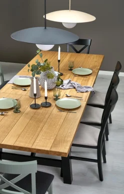 FIESTA stół rozkładany 200-280x100x77 cm dąb naturalny/czarny (3p=1szt)1 sztuka