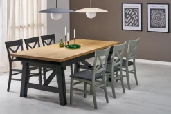 FIESTA stół rozkładany 200-280x100x77 cm dąb naturalny/czarny (3p=1szt)1 sztuka