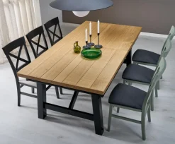 FIESTA stół rozkładany 200-280x100x77 cm dąb naturalny/czarny (3p=1szt)1 sztuka