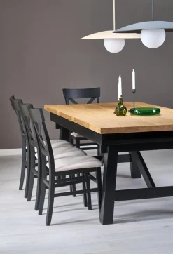 FIESTA stół rozkładany 200-280x100x77 cm dąb naturalny/czarny (3p=1szt)1 sztuka