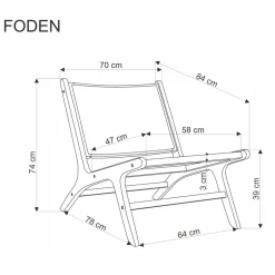 FODEN fotel wypoczynkowy, czarny / naturalny (1p=1szt)1 sztuka